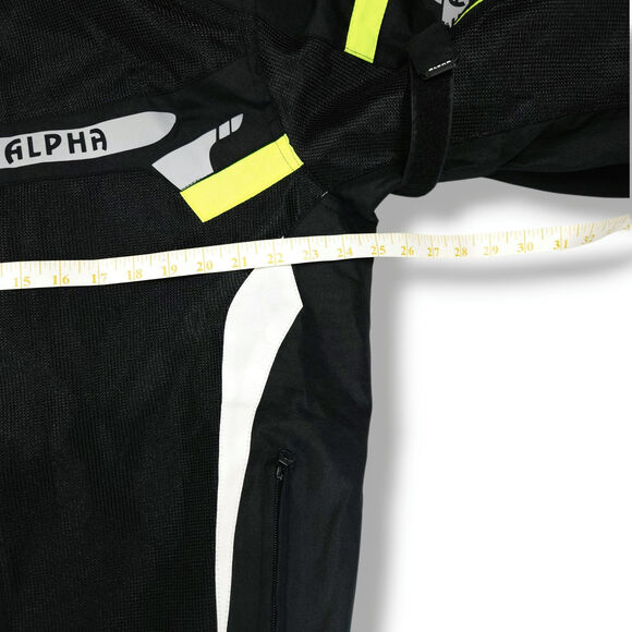 Alpha Cycle Gear Mesh Motorcycle Jacket CE Armor Hi Vis Black 2XL Bikercore - Picture 12 of 14